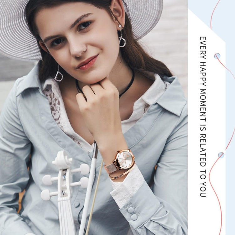 OLEVS 5189 Women Heart Shape Waterproof Quartz Watch(White) - Metal Strap Watches by OLEVS | Online Shopping South Africa | PMC Jewellery