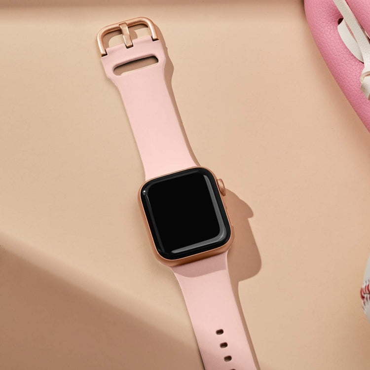 For Apple Watch Series 7 41mm Pin Buckle Silicone Watch Band(Pink) - free shipping - PMC TechLife - Order now!