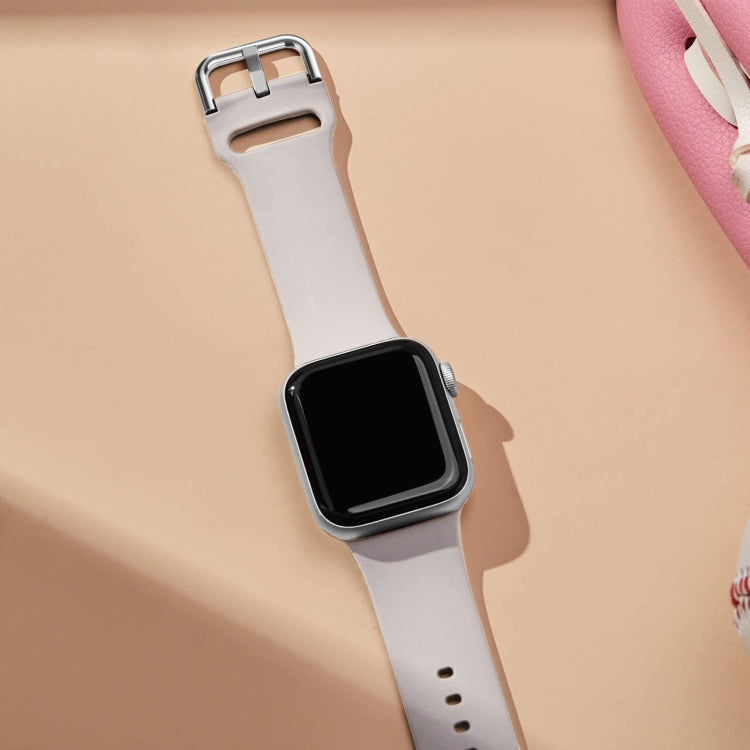 For Apple Watch 6 40mm Pin Buckle Silicone Watch Band(Starlight) - Watch Bands by PMC TechLife | Online Shopping South Africa | PMC TechLife