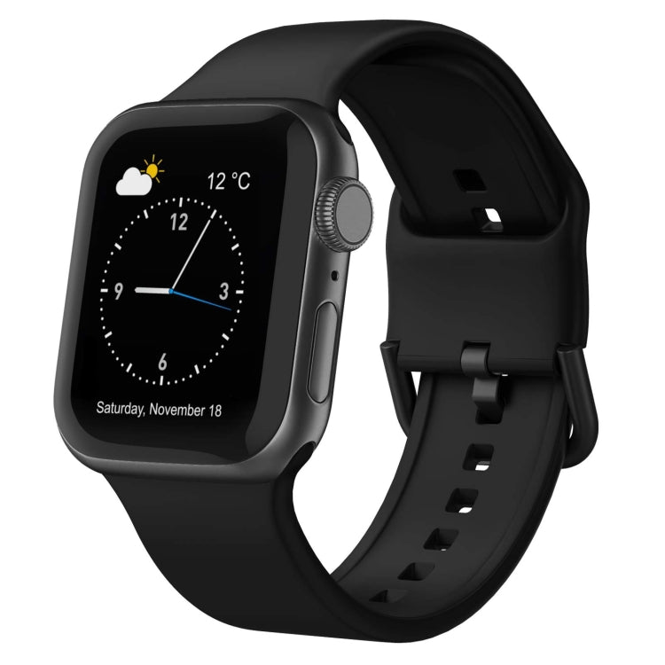 For Apple Watch 6 44mm Pin Buckle Silicone Watch Band(Black) - Watch Bands by PMC TechLife | Online Shopping South Africa | PMC TechLife