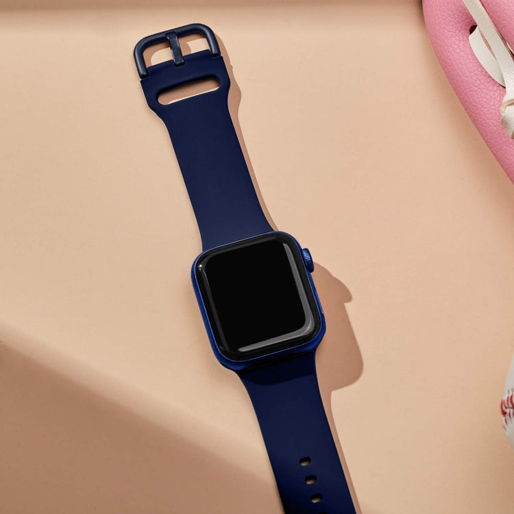 For Apple Watch 4 44mm Pin Buckle Silicone Watch Band(Midnight Blue) - Watch Bands by PMC TechLife | Online Shopping South Africa | PMC TechLife