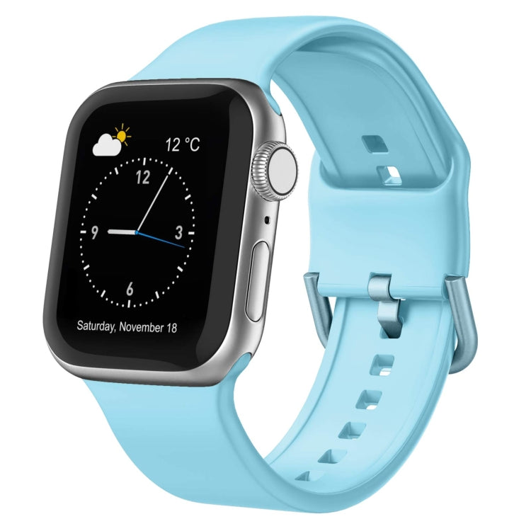For Apple Watch 4 40mm Pin Buckle Silicone Watch Band(Light Blue) - Watch Bands by PMC TechLife | Online Shopping South Africa | PMC TechLife