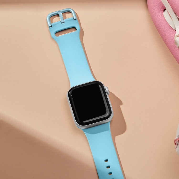 For Apple Watch 4 40mm Pin Buckle Silicone Watch Band(Light Blue) - Watch Bands by PMC TechLife | Online Shopping South Africa | PMC TechLife