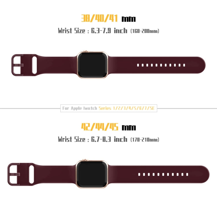 For Apple Watch 2 38mm Pin Buckle Silicone Watch Band(Wine Red) - Watch Bands by PMC TechLife | Online Shopping South Africa | PMC TechLife