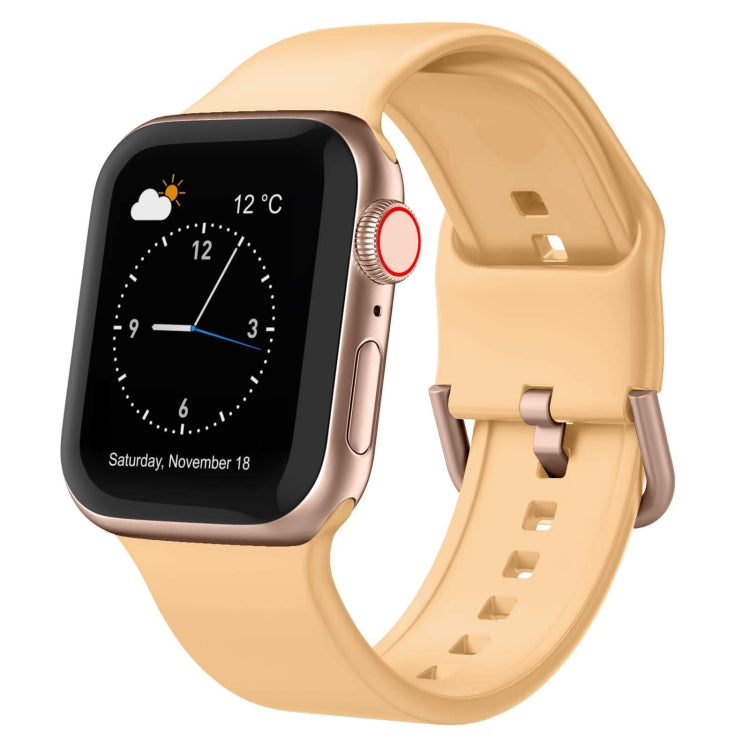 For Apple Watch 2 38mm Pin Buckle Silicone Watch Band(Light Orange) - Watch Bands by PMC TechLife | Online Shopping South Africa | PMC TechLife