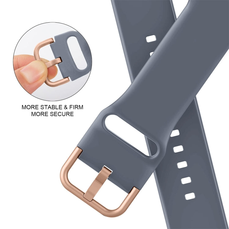 For Apple Watch 42mm Pin Buckle Silicone Watch Band(Blue Grey) - Watch Bands by PMC TechLife | Online Shopping South Africa | PMC TechLife