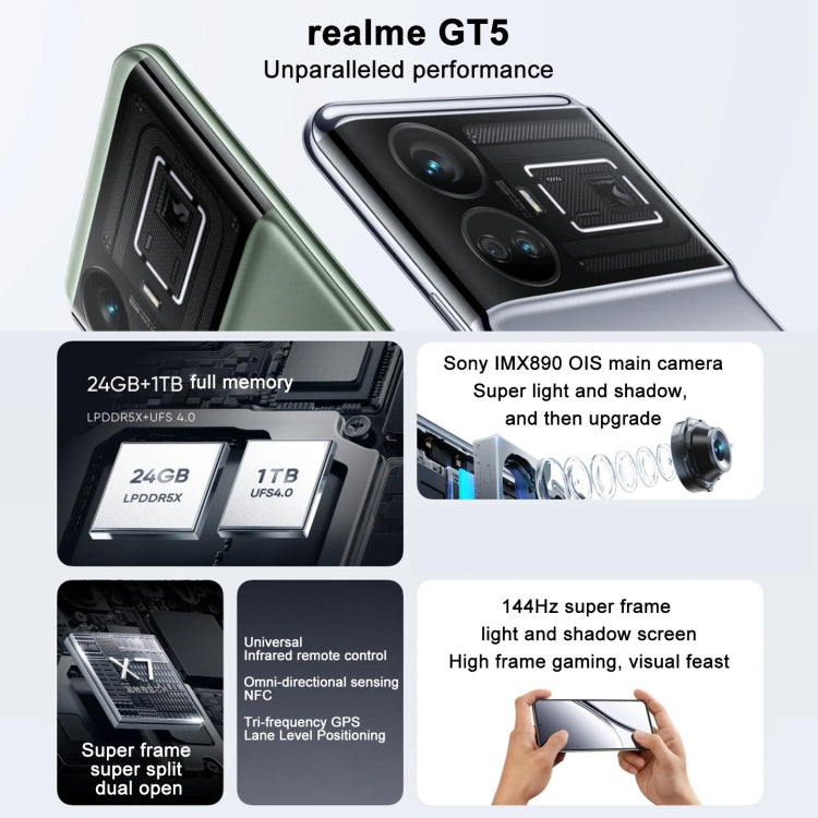 Realme GT5 5G, 12GB+256GB 150W,  6.74 inch Realme UI 4.0 / Android 13 Snapdragon 8 Gen 2  Octa Core up to 3.2GHz, NFC, Network: 5G(Flowing Silver) - OPPO by Realme | Online Shopping South Africa | PMC Jewellery