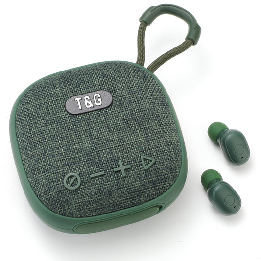 T&G TG-813 2 in 1 TWS Bluetooth Speaker Earphone with Charging Box(Green) - Mini Speaker by T&G | Online Shopping South Africa | PMC Jewellery