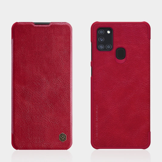For Samsung Galaxy A21s NILLKIN QIN Series Crazy Horse Texture Horizontal Flip Leather Case with Card Slot(Red) - Galaxy Phone Cases by NILLKIN | Online Shopping South Africa | PMC Jewellery