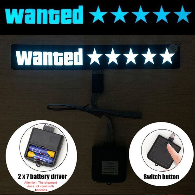 EL Luminous Car Stickers Cold Light Car Stickers Car Luminous Pattern Decoration(Wanted Blue) - free shipping - PMC TechLife - Order now!