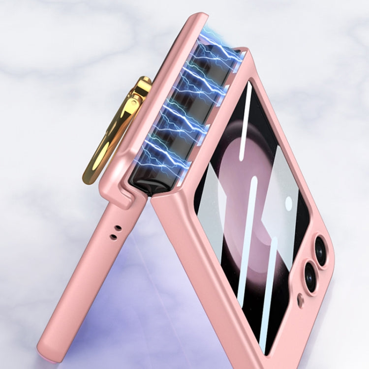 For Samsung Galaxy Z Flip5 GKK Integrated Magnetic Hinge Phone Case with Ring Holder(Black) - Galaxy Z Flip5 Cases by GKK | Online Shopping South Africa | PMC TechLife | Buy Now Pay Later Mobicred