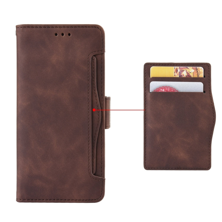 For iPhone 15 Skin Feel Calf Texture Card Slots Leather Phone Case(Brown) - iPhone 15 Cases by PMC TechLife | Online Shopping South Africa | PMC TechLife | Buy Now Pay Later Mobicred