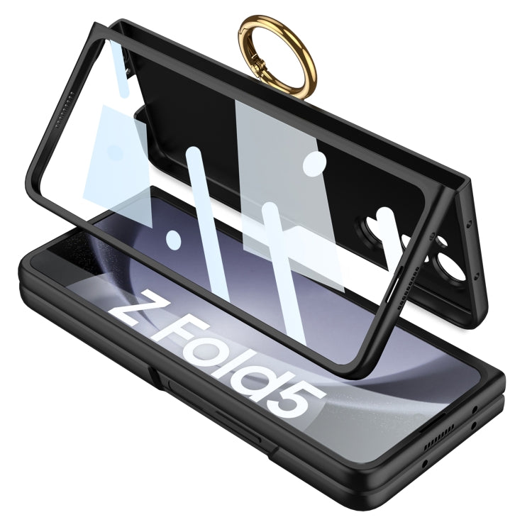 For Samsung Galaxy Z Fold5 GKK Ultra-thin Triaxial Ring Holder PC Phone Case(Black) - Galaxy Z Fold5 Cases by GKK | Online Shopping South Africa | PMC TechLife | Buy Now Pay Later Mobicred