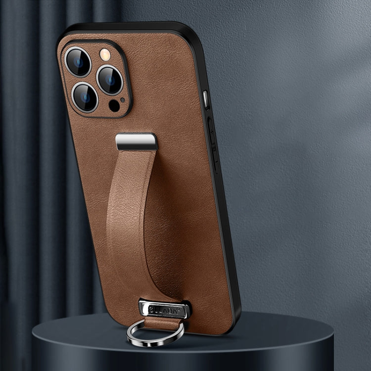 For iPhone 15 Pro Max SULADA Tide Cool Series PC + Leather Texture Skin Feel Phone Case(Brown) - iPhone 15 Pro Max Cases by SULADA | Online Shopping South Africa | PMC TechLife | Buy Now Pay Later Mobicred