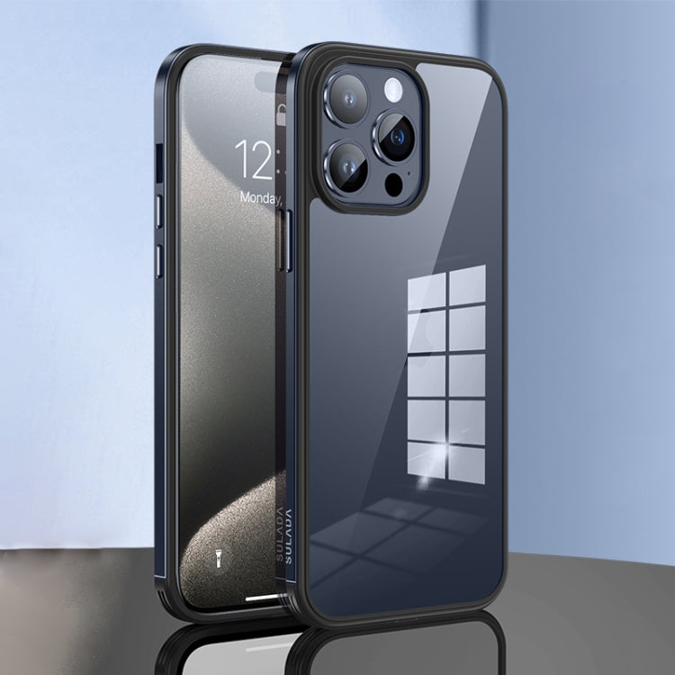 For iPhone 15 Pro Max SULADA Metal Frame + Nano Glass + TPU Phone Case(Blue) - iPhone 15 Pro Max Cases by SULADA | Online Shopping South Africa | PMC TechLife | Buy Now Pay Later Mobicred
