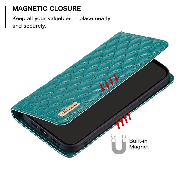 For Honor X6a Diamond Lattice Magnetic Leather Flip Phone Case(Green) - Honor Cases by PMC TechLife | Online Shopping South Africa | PMC TechLife | Buy Now Pay Later Mobicred