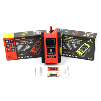 FOXSUR 12V-24V Car Motorcycle Repair Battery Charger AGM Charger Color:Red(EU Plug) - Battery Charger by FOXSUR | Online Shopping South Africa | PMC Jewellery | Buy Now Pay Later Mobicred