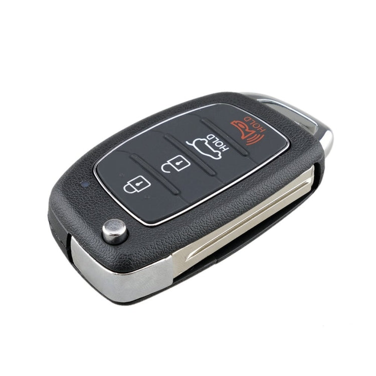 For Hyundai 4-button Folding Car Key Shell with Metal Edge Solaris ix35 ix4 Santa - Remote Car Key by PMC TechLife | Online Shopping South Africa | PMC TechLife