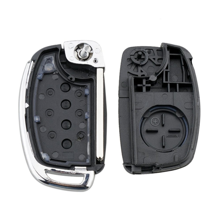 For Hyundai 4-button Folding Car Key Shell with Metal Edge Solaris ix35 ix4 Santa - Remote Car Key by PMC TechLife | Online Shopping South Africa | PMC TechLife
