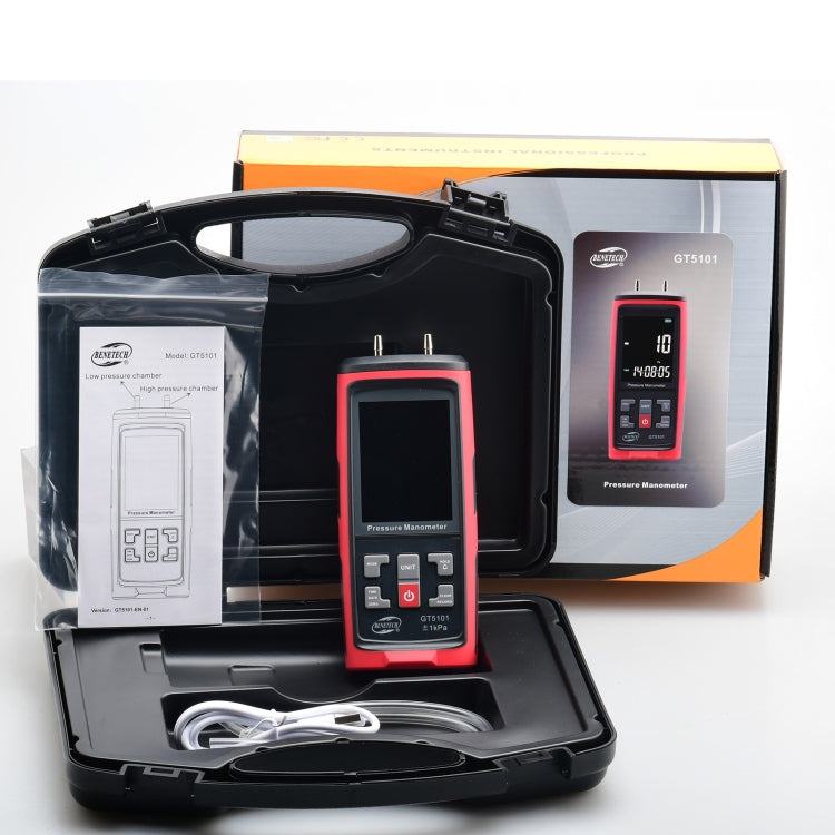 BENETECH GT5101 LCD Display Differential Pressure Meter, Specification:1KPa - free shipping - PMC TechLife - Order now!