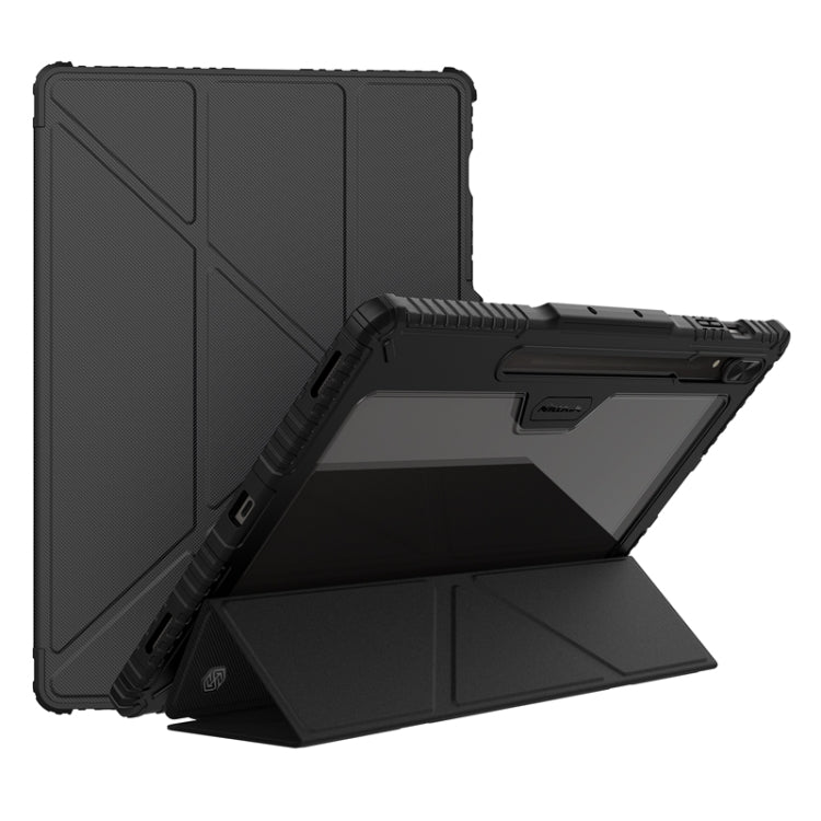 For Samsung Galaxy Tab S9 Ultra NILLKIN Bumper Pro Multi-angle Folding Style Tablet Leather Case(Black) - free shipping - PMC TechLife - Order now!