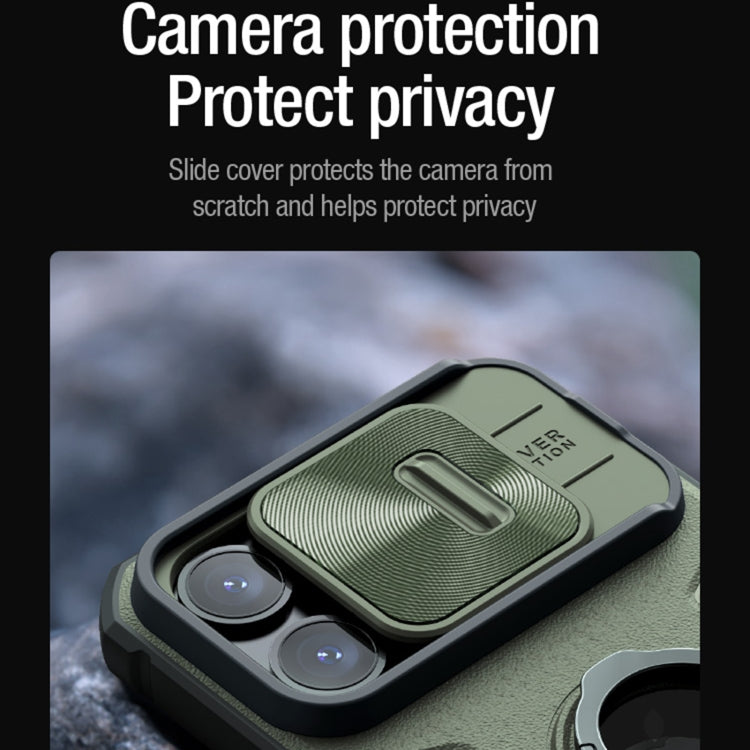 For iPhone 15 Pro NILLKIN Shockproof CamShield Armor Protective Case with Invisible Ring Holder(Black) - iPhone 15 Pro Cases by NILLKIN | Online Shopping South Africa | PMC TechLife | Buy Now Pay Later Mobicred