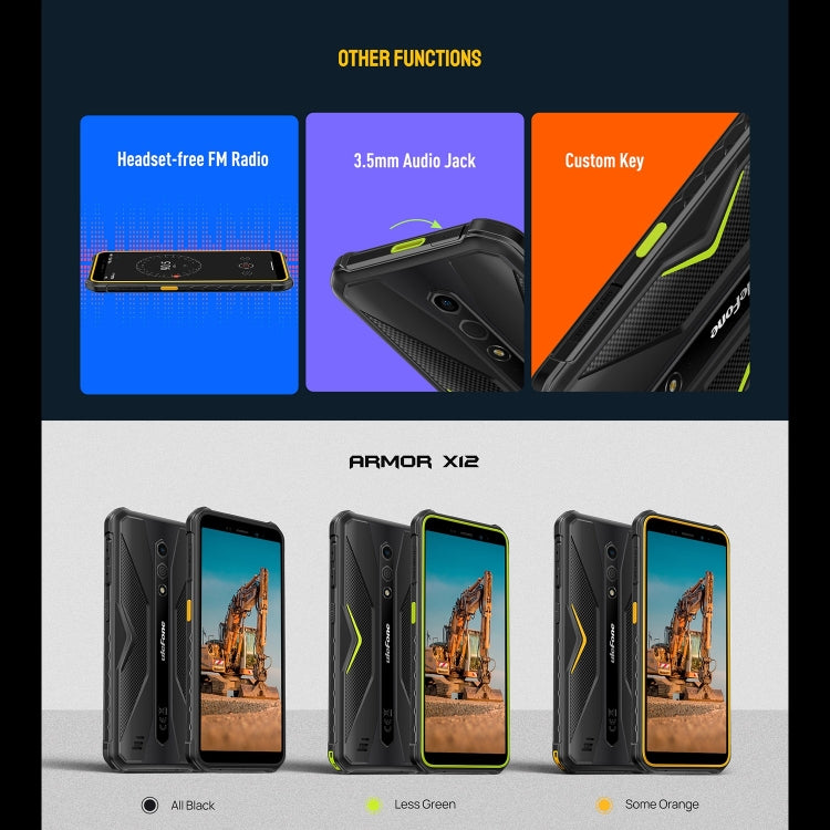 [HK Warehouse] Ulefone Armor X12, 3GB+32GB, Rugged Phone, Face Unlock, 5.45 inch Android 13 Go MediaTek Helio A22 Quad Core, Network: 4G, NFC(All Black) - Ulefone by Ulefone | Online Shopping South Africa | PMC Jewellery