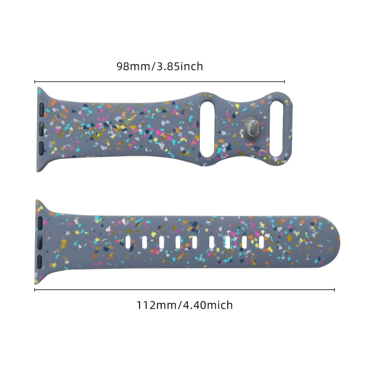For Apple Watch Serie 8 41mm Floral Silicone Watch Band(Grey) - Watch Bands by PMC TechLife | Online Shopping South Africa | PMC TechLife