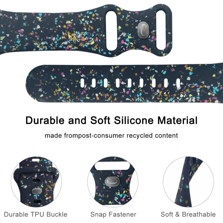 For Apple Watch Serie 7 41mm Floral Silicone Watch Band(Blue) - Watch Bands by PMC TechLife | Online Shopping South Africa | PMC TechLife
