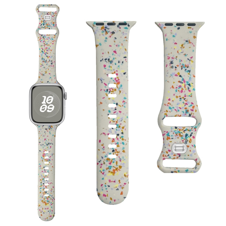 For Apple Watch Serie 2 38mm Floral Silicone Watch Band(Starlight) - Watch Bands by PMC TechLife | Online Shopping South Africa | PMC TechLife