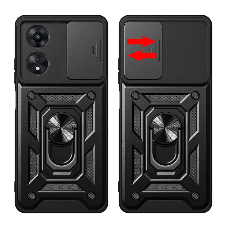 For OPPO A58 4G Global Sliding Camera Cover Design TPU+PC Phone Case(Black) - free shipping - PMC TechLife - Order now!
