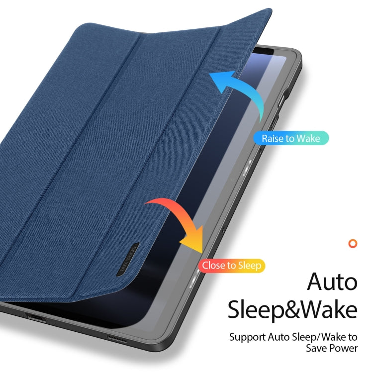 For Samsung Galaxy Tab S9 FE / S10 FE DUX DUCIS Domo Series Magnetic Flip Leather Tablet Case(Blue) - Galaxy Tab S9 FE by DUX DUCIS | Online Shopping South Africa | PMC TechLife | Buy Now Pay Later Mobicred