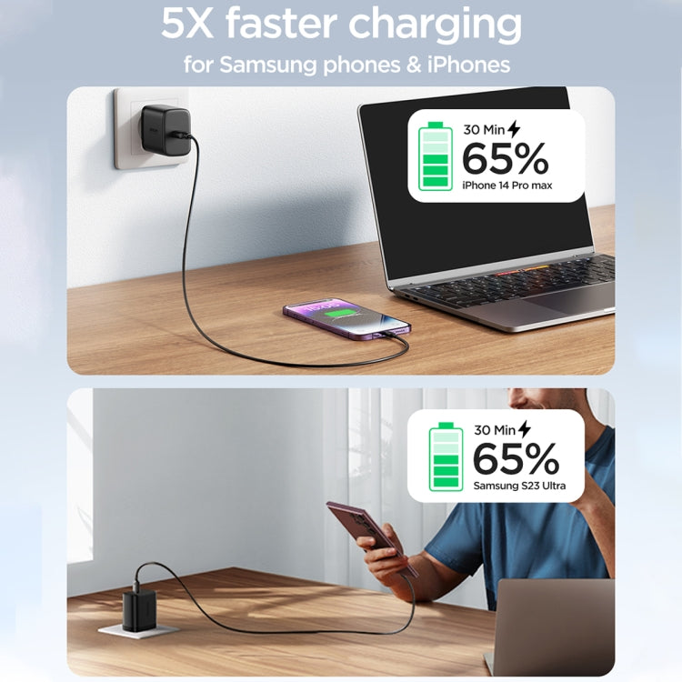 JOYROOM JR-TCF11 25W USB-C / Type-C Port Fast Charger with Cable Set, EU Plug(White) - USB Charger by JOYROOM | Online Shopping South Africa | PMC Jewellery