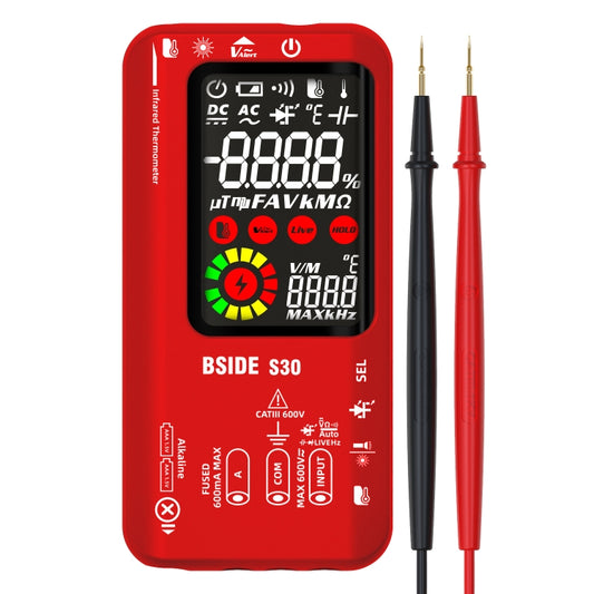 BSIDE S30 Smart Color Screen Infrared Temperature Measurement Multimeter(Red) - Digital Multimeter by BSIDE | Online Shopping South Africa | PMC Jewellery | Buy Now Pay Later Mobicred