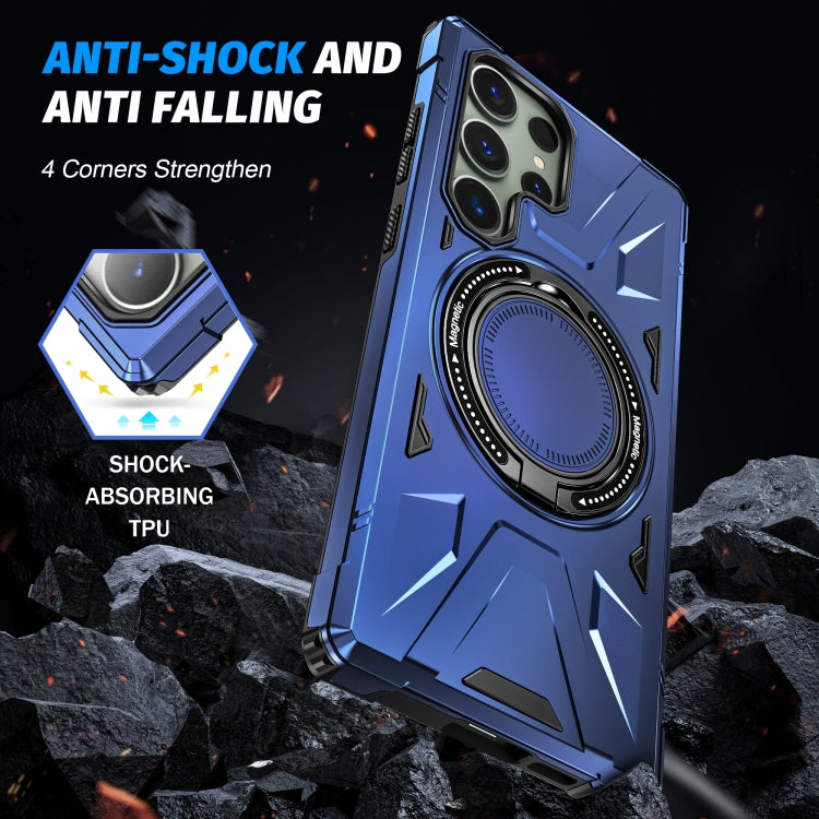 For Samsung Galaxy S23+ 5G MagSafe Magnetic Shockproof Phone Case with Ring Holder(Navy Blue) - Galaxy S23+ 5G Cases by PMC TechLife | Online Shopping South Africa | PMC TechLife