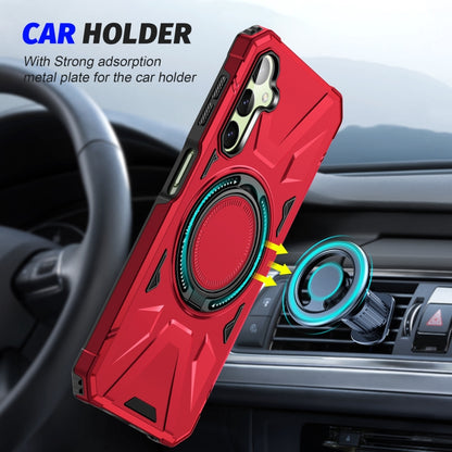 For Samsung Galaxy A24 5G MagSafe Magnetic Shockproof Phone Case with Ring Holder(Red) - Galaxy Phone Cases by PMC Jewellery | Online Shopping South Africa | PMC Jewellery