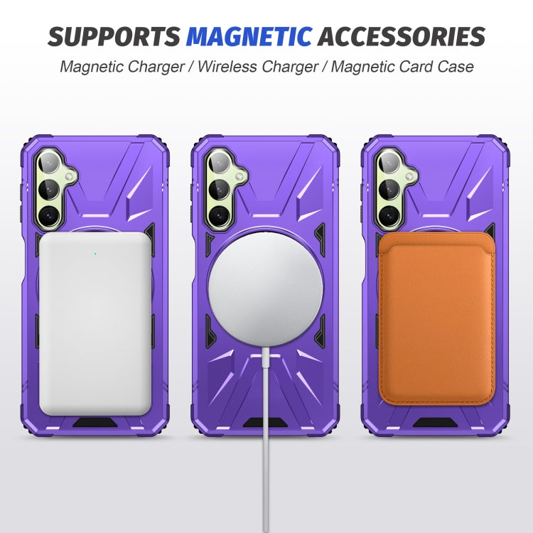 For Samsung Galaxy A24 5G MagSafe Magnetic Shockproof Phone Case with Ring Holder(Purple) - Galaxy Phone Cases by PMC Jewellery | Online Shopping South Africa | PMC Jewellery