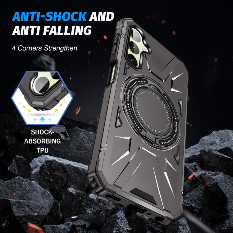 For Samsung Galaxy A54 5G MagSafe Magnetic Shockproof Phone Case with Ring Holder(Dark Grey) - Galaxy Phone Cases by PMC TechLife | Online Shopping South Africa | PMC TechLife