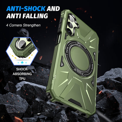 For Samsung Galaxy A54 5G MagSafe Magnetic Shockproof Phone Case with Ring Holder(Dark Green) - Galaxy Phone Cases by PMC Jewellery | Online Shopping South Africa | PMC Jewellery