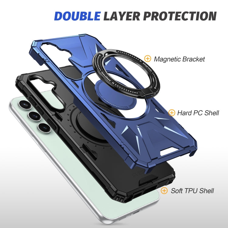 For Samsung Galaxy A15 MagSafe Magnetic Shockproof Phone Case with Ring Holder(Navy Blue) - Galaxy Phone Cases by PMC TechLife | Online Shopping South Africa | PMC TechLife