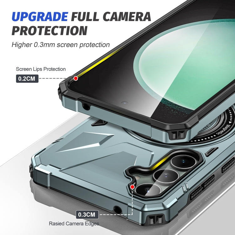 For Samsung Galaxy A15 MagSafe Magnetic Shockproof Phone Case with Ring Holder(Green) - Galaxy Phone Cases by PMC TechLife | Online Shopping South Africa | PMC TechLife | Buy Now Pay Later Mobicred