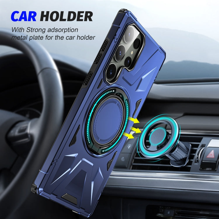 For Samsung Galaxy S24 Ultra 5G MagSafe Magnetic Shockproof Phone Case with Ring Holder(Navy Blue) - Galaxy S24 Ultra 5G Cases by PMC TechLife | Online Shopping South Africa | PMC TechLife