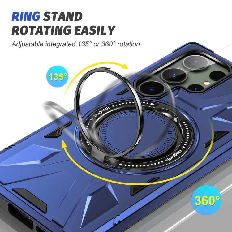 For Samsung Galaxy S24 Ultra 5G MagSafe Magnetic Shockproof Phone Case with Ring Holder(Navy Blue) - Galaxy S24 Ultra 5G Cases by PMC TechLife | Online Shopping South Africa | PMC TechLife