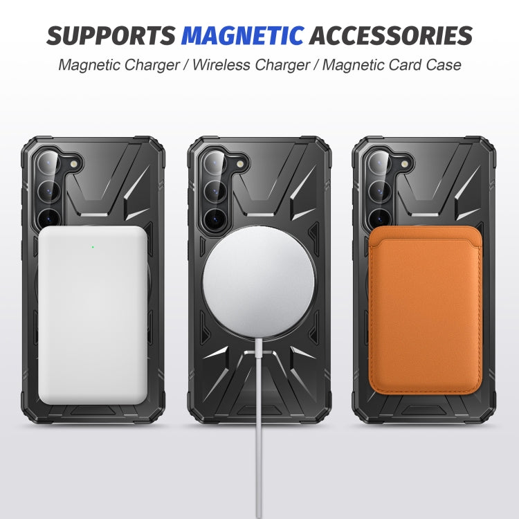 For Samsung Galaxy S24 5G MagSafe Magnetic Shockproof Phone Case with Ring Holder(Black) - Galaxy S24 5G Cases by PMC TechLife | Online Shopping South Africa | PMC TechLife
