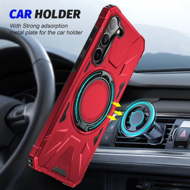 For Samsung Galaxy S24 5G MagSafe Magnetic Shockproof Phone Case with Ring Holder(Red) - Galaxy S24 5G Cases by PMC TechLife | Online Shopping South Africa | PMC TechLife