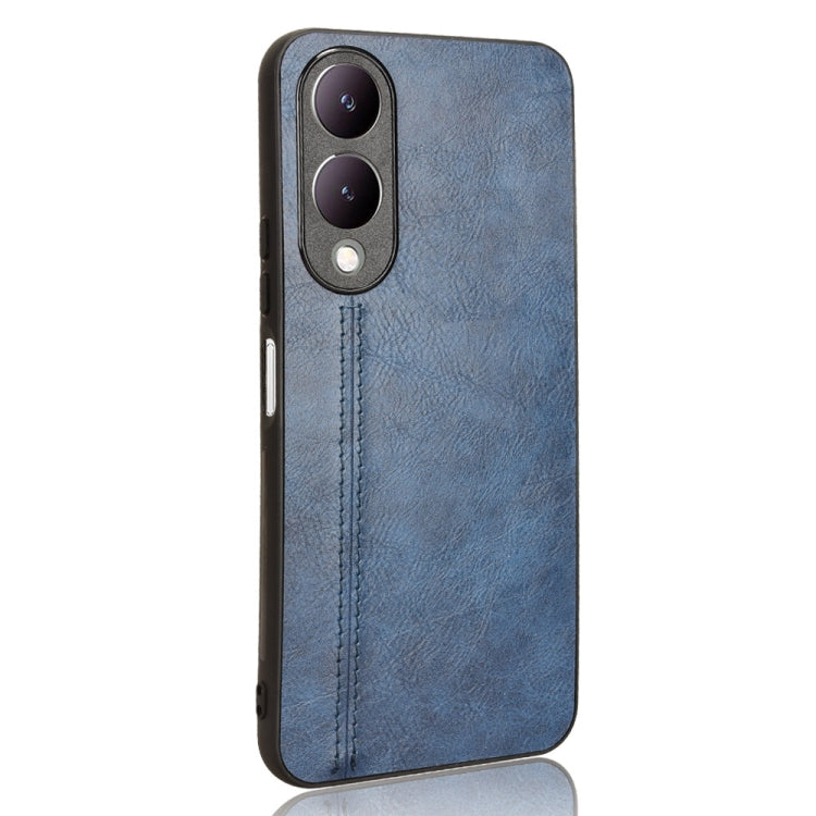 For vivo Y17s 4G Global Cow Pattern Sewing Back Cover Phone Case(Blue) - free shipping - PMC TechLife - Order now!