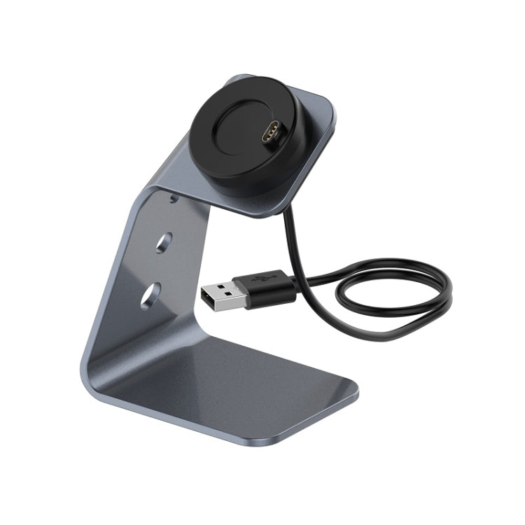 For Venu3 / Venu3S / Vivoactive 5 Portable Metal Charger Holder with Data Function, Right Interface(Grey) - Charger by PMC TechLife | Online Shopping South Africa | PMC TechLife