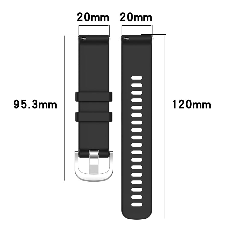 For Garmin vivoactive 5 / Active 5 20mm Silicone Watch Band(Black) - Watch Bands by PMC TechLife | Online Shopping South Africa | PMC TechLife