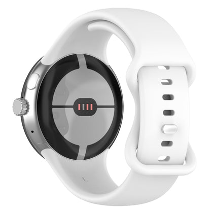 For Google Pixel Watch 2 Solid Color Silicone Watch Band, Size:S Size(White) - Watch Bands by PMC Jewellery | Online Shopping South Africa | PMC Jewellery