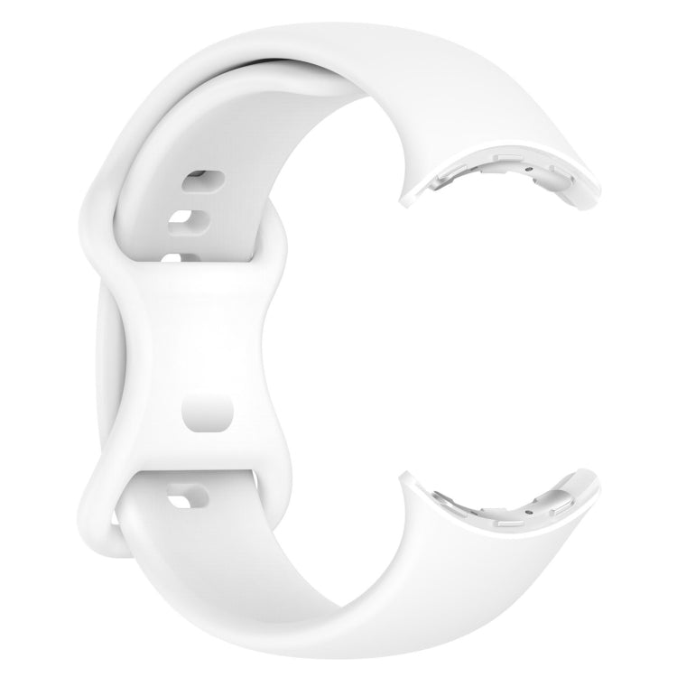 For Google Pixel Watch 2 Solid Color Silicone Watch Band, Size:S Size(White) - Watch Bands by PMC TechLife | Online Shopping South Africa | PMC TechLife
